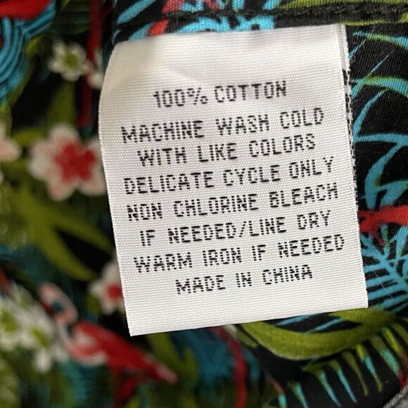 MOLOKAI Surf Mens Tropical Flamingo Print Button-Down Shirt EUC Large L Cotton - Picture 7 of 8